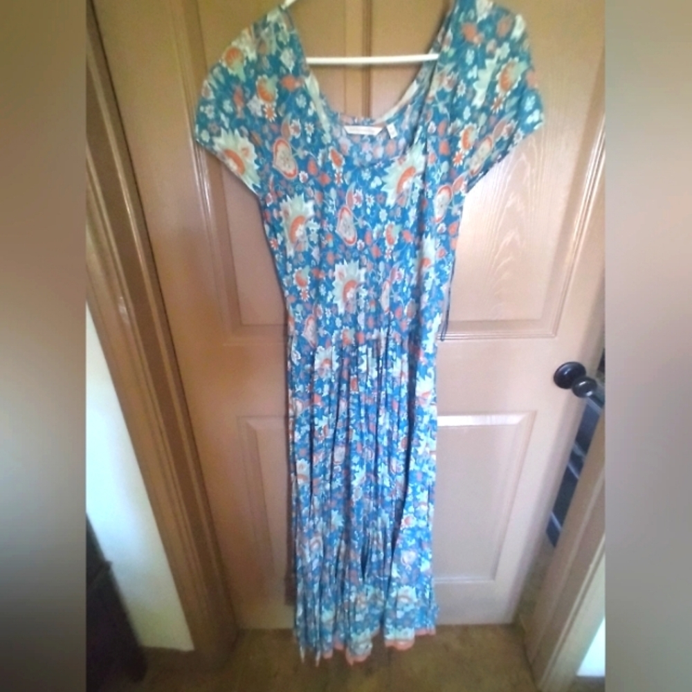 Soft Surroundings Floral Blue Maxi Dress